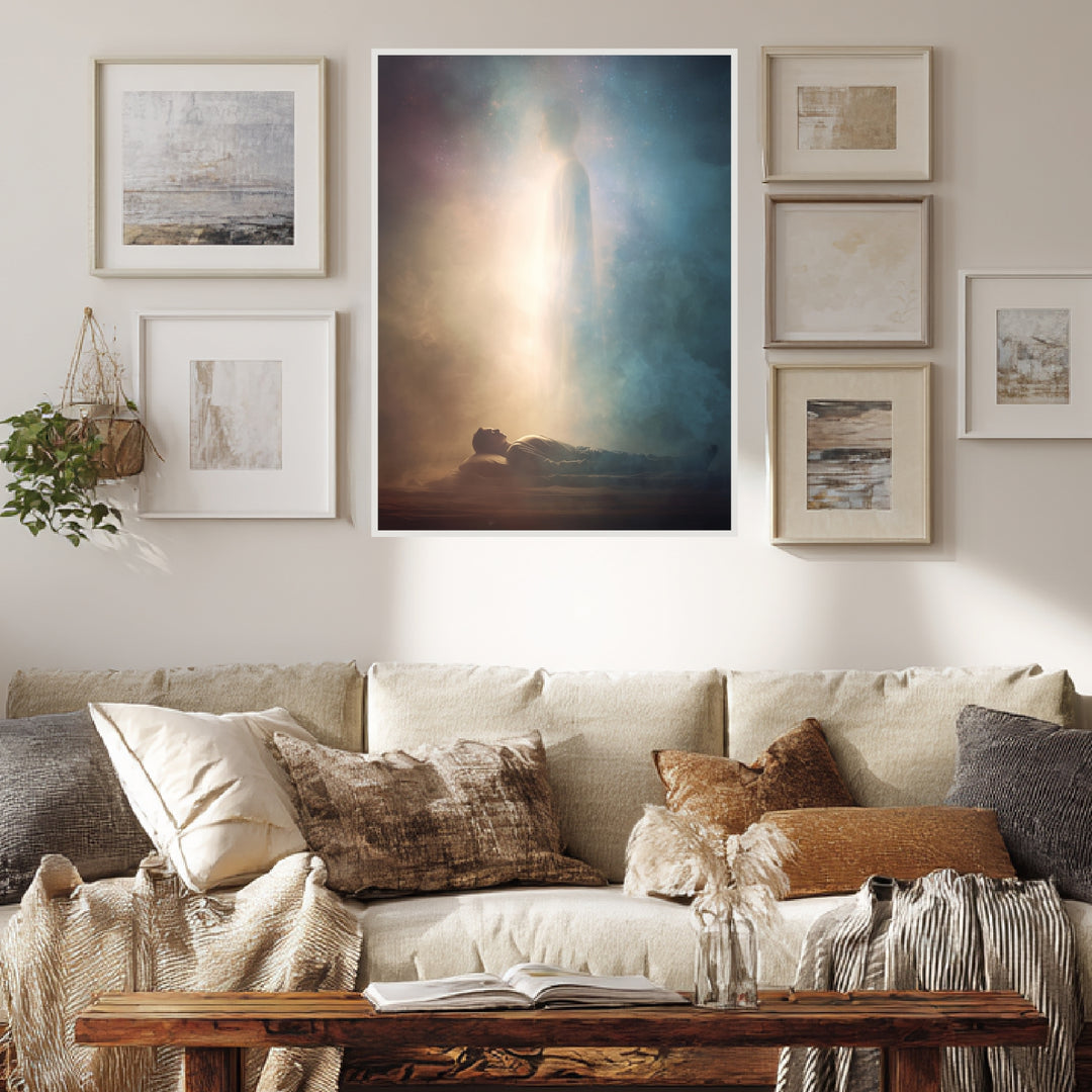 Schlafende Figur Lichterscheinung Poster abstrakt – mattes Kunstdruck-Papier – Ansicht 4
