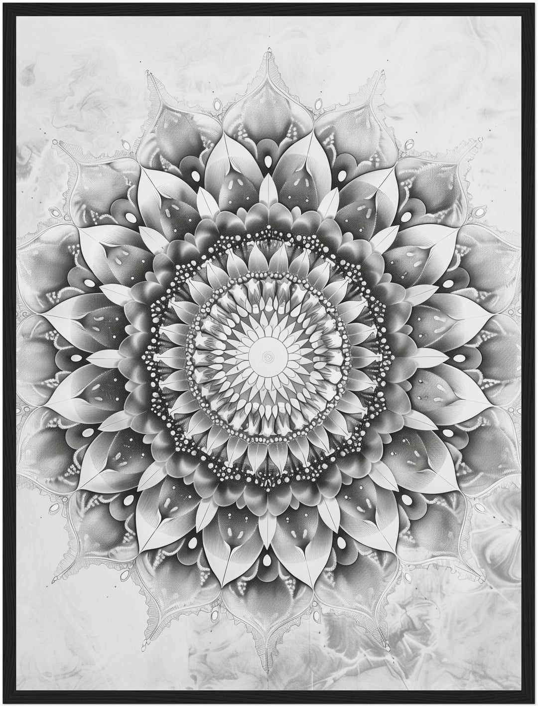 Schwarze und weiße Blüte Poster spirituell – mattes Kunstdruck-Papier – Ansicht 5