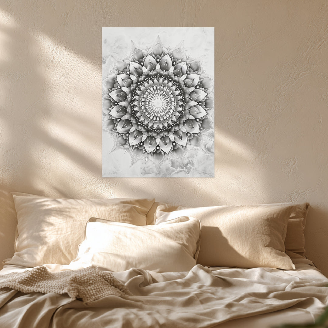 Schwarze und weiße Blüte Poster spirituell – mattes Kunstdruck-Papier – Ansicht 2