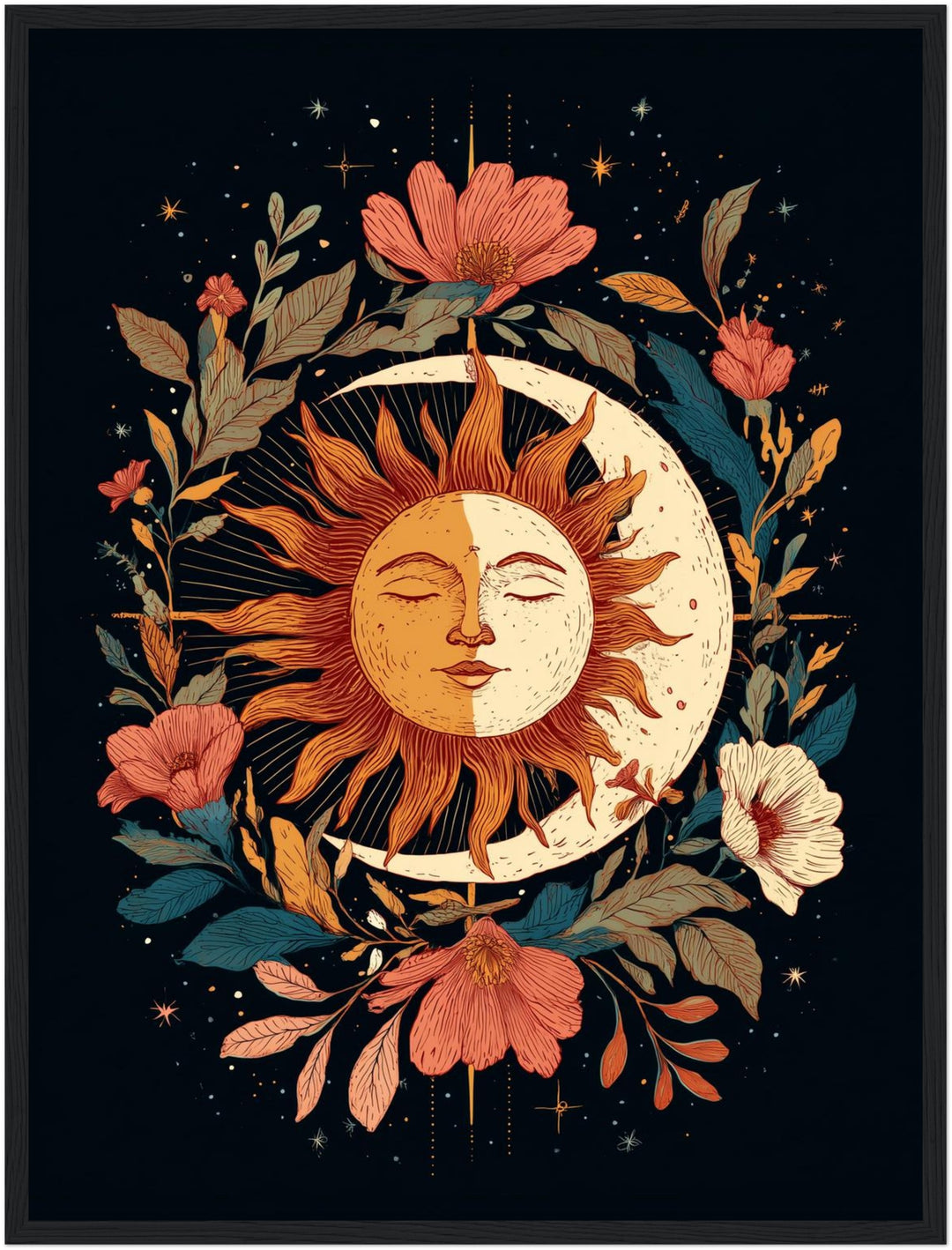 Sonnenmondblüte Poster spirituell – mattes Kunstdruck-Papier – Ansicht 5