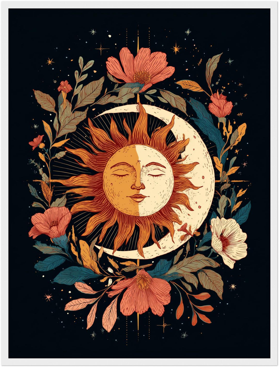Sonnenmondblüte Poster spirituell – mattes Kunstdruck-Papier – Ansicht 6