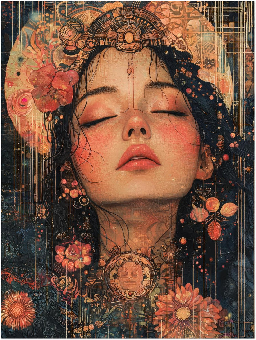 Blumen der inneren Ruhe spirituell – Wandkunst