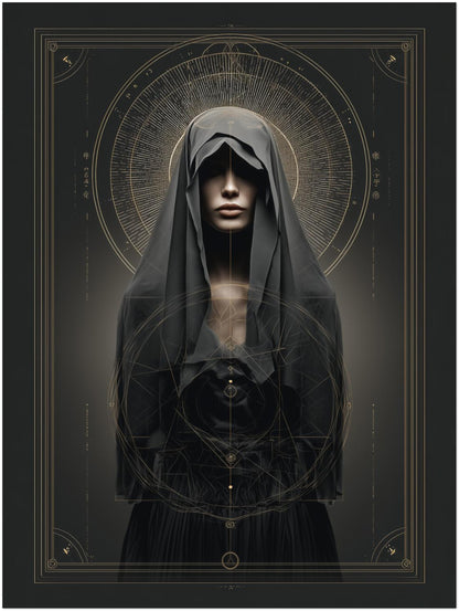 Verschleierte Frau Geometrie Leinwandbild