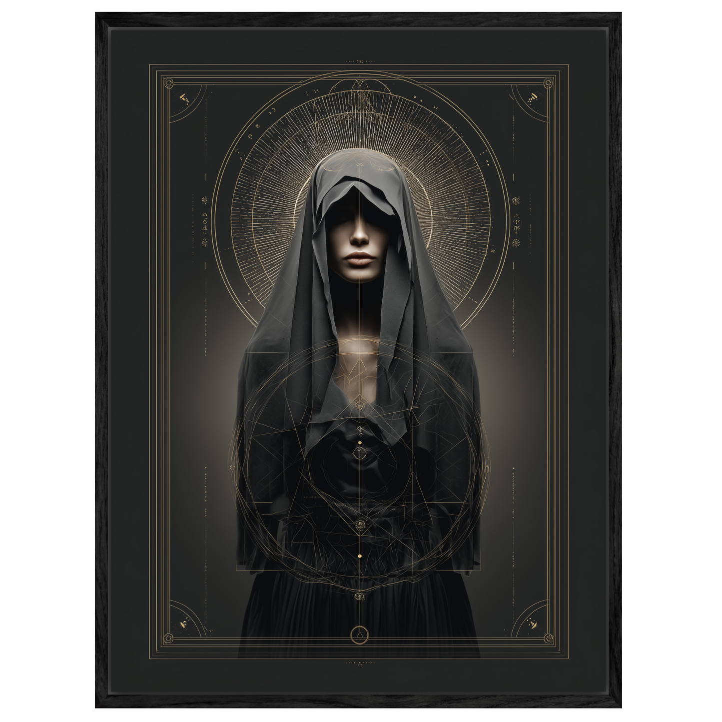 Verschleierte Frau Geometrie Leinwandbild