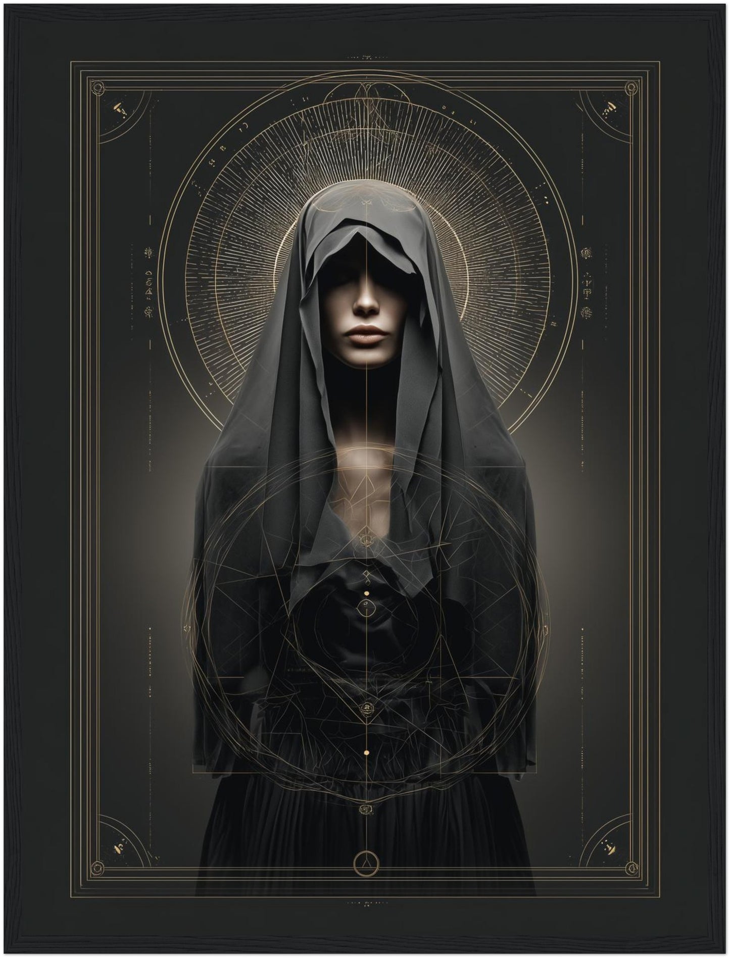 Verschleierte Frau Geometrie Poster