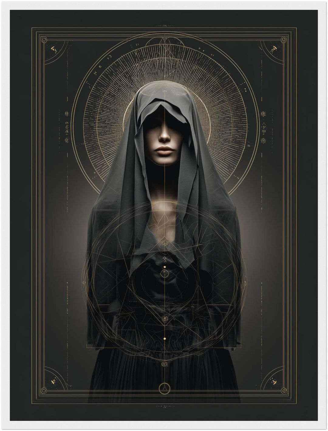 Verschleierte Frau Geometrie Poster abstrakt – mattes Kunstdruck-Papier – Ansicht 6