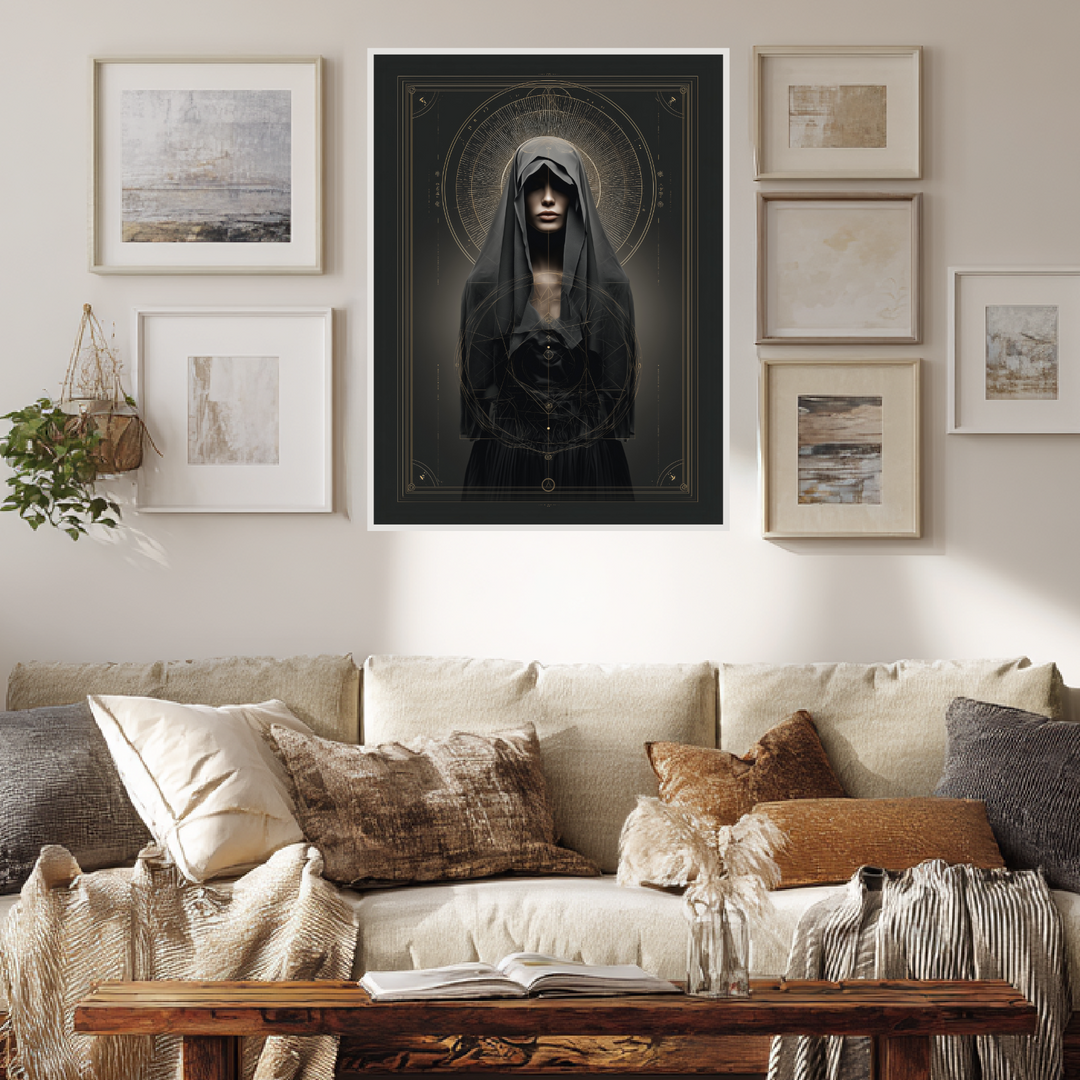 Verschleierte Frau Geometrie Poster abstrakt – mattes Kunstdruck-Papier – Ansicht 4