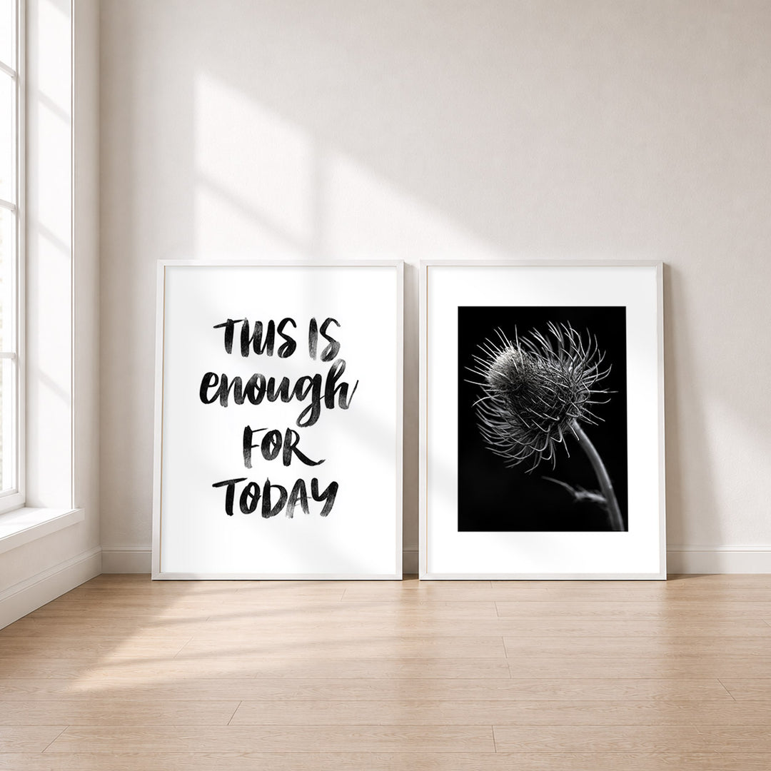 Set-Ansicht: Spruch & Natur Poster Set – Schwarzweiß (2er)