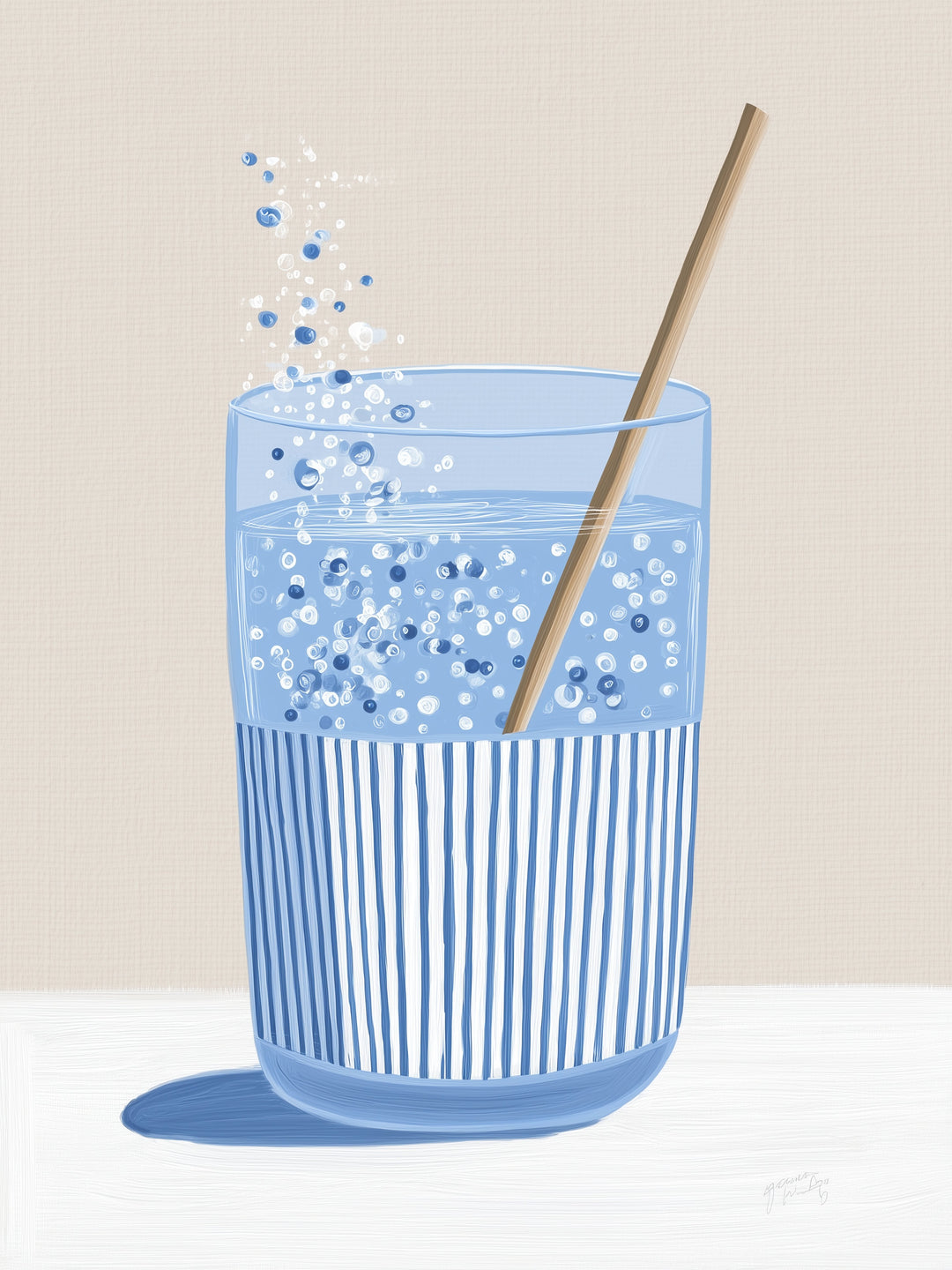 Sprudelwasser mit Strohhalm Dopamin – Wandkunst