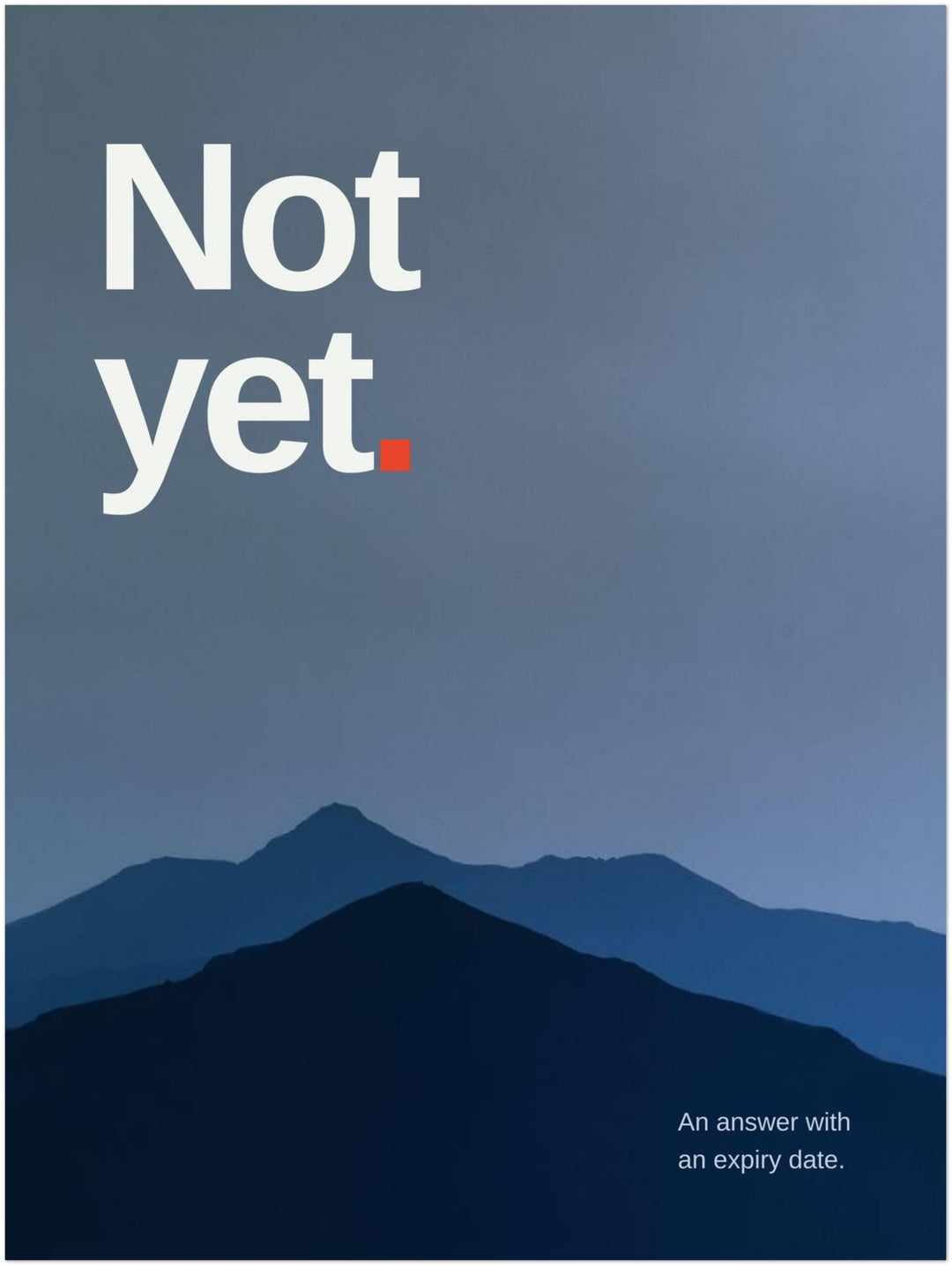 Not Yet – Bergsilhouette Leinwand – Ohne Rahmen – Produktfoto
