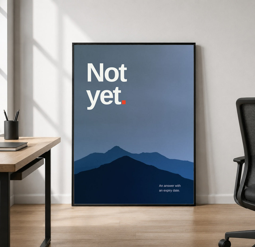 Not Yet – Bergsilhouette Leinwand – Leinwandbild