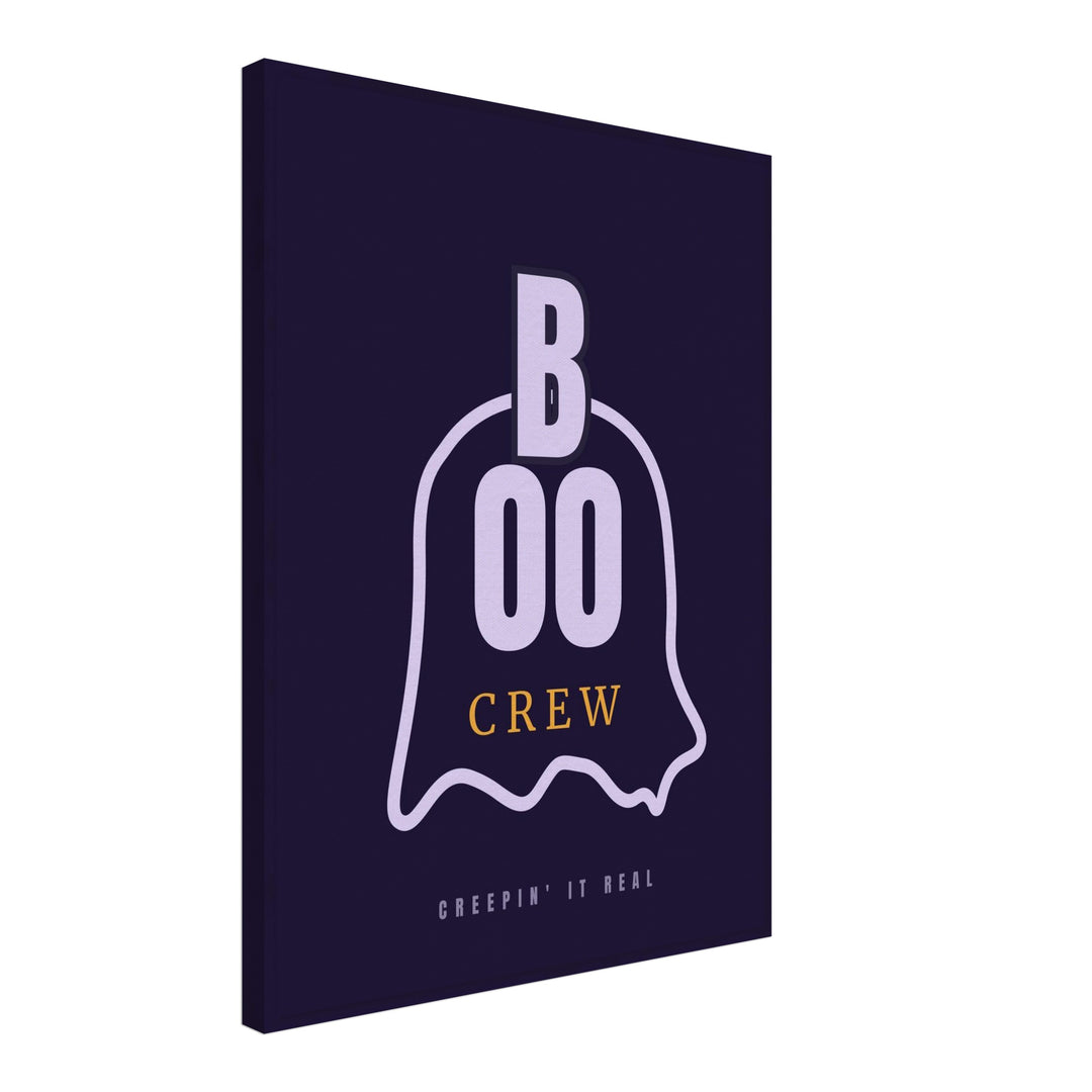 Boo Crew Ghost Spruch Leinwandbild – Schräge Ansicht – Produktfoto