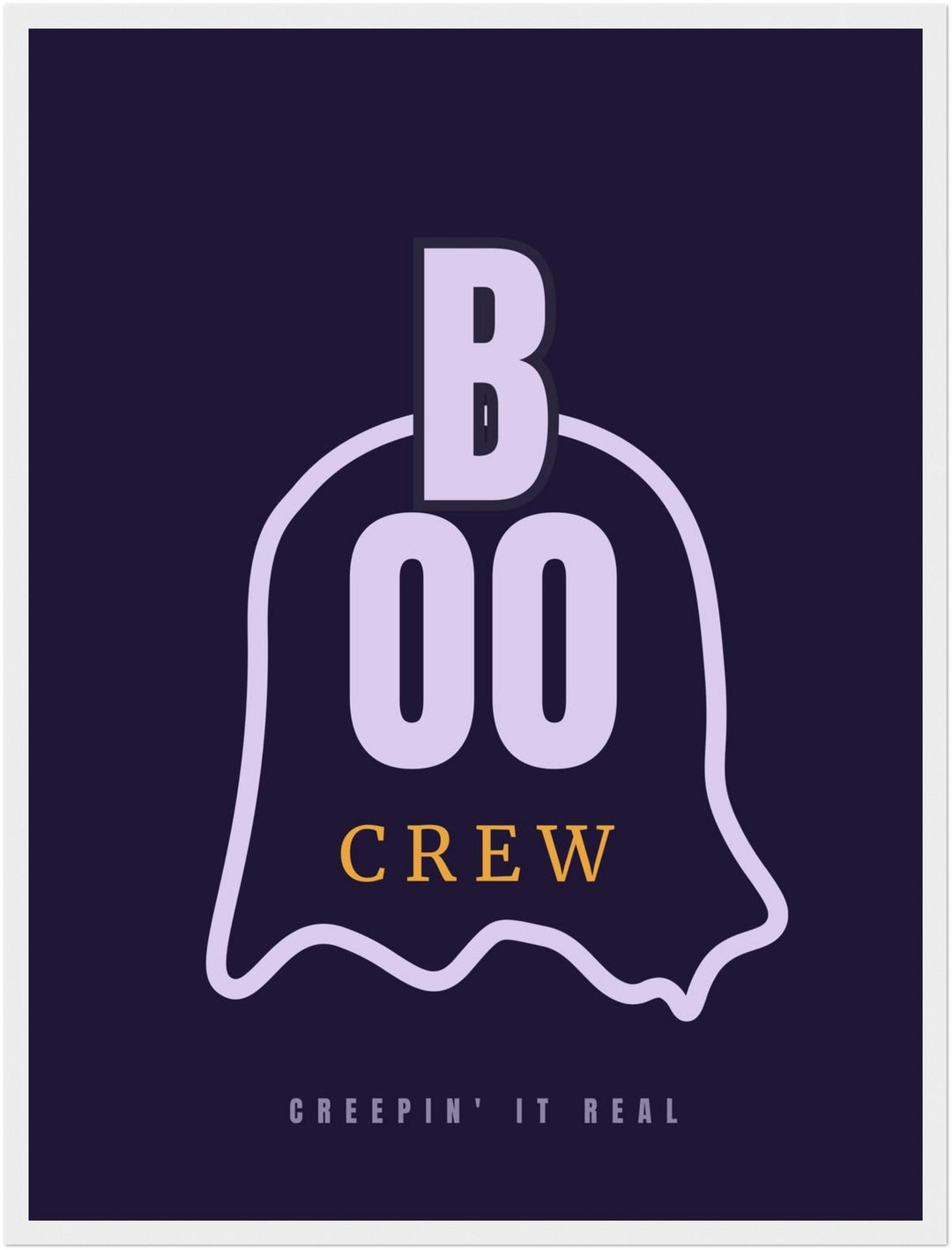 Boo Crew Ghost Spruch Poster – Weißer Rahmen – Produktfoto