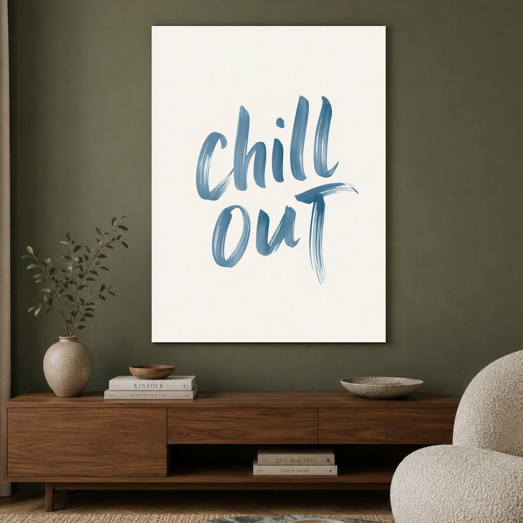 Chill Out Handlettering Leinwandbild – Ohne Rahmen – Produktfoto