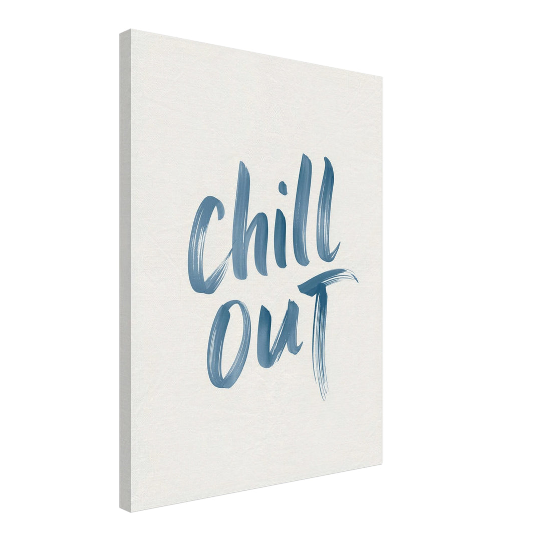 Chill Out Handlettering Leinwandbild – Schräge Ansicht – Produktfoto