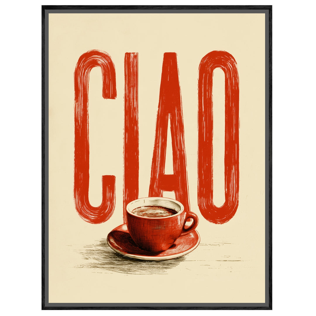 Ciao Espresso rot Leinwandbild – Leinwandbild