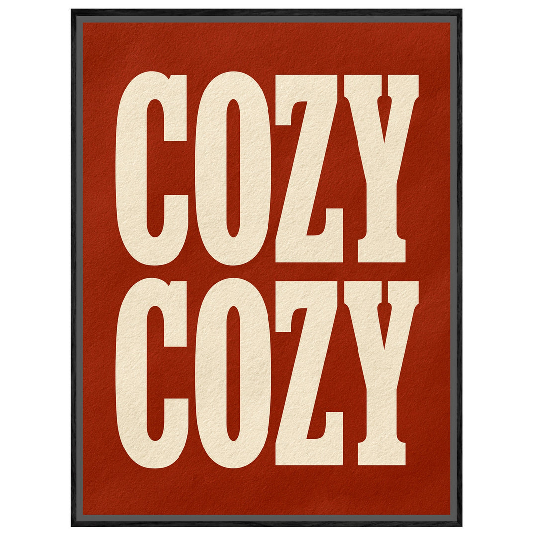 Cozy Schriftzug rot Leinwandbild – Leinwandbild