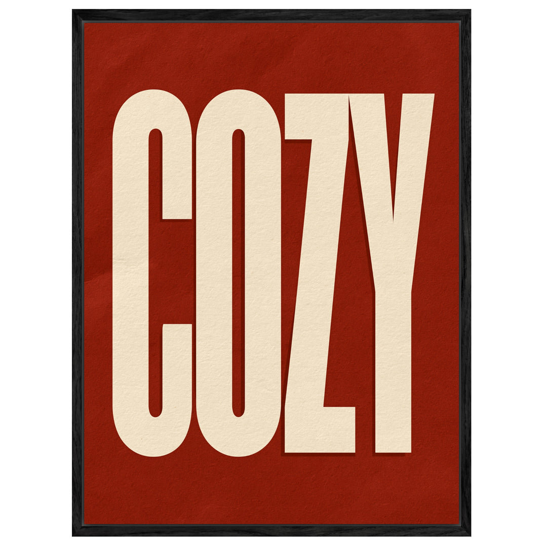 Cozy Schriftzug in rot Leinwandbild – Leinwandbild