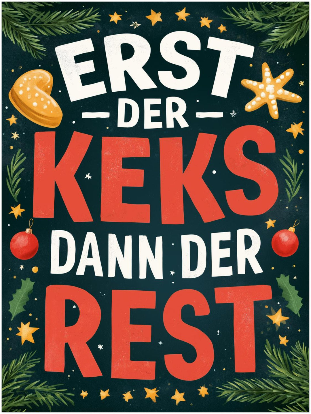 Erst der Keks Leinwandbild – Ohne Rahmen – Produktfoto