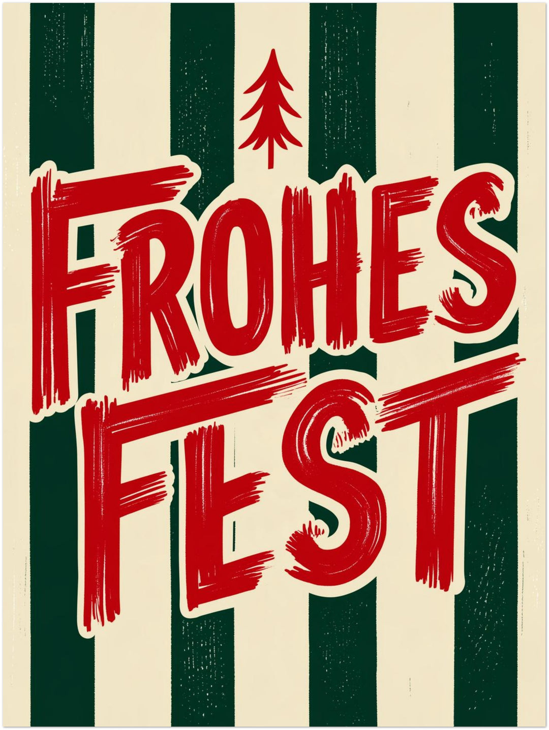 Frohes Fest Weihnachtsgruss Leinwandbild – Ohne Rahmen – Produktfoto