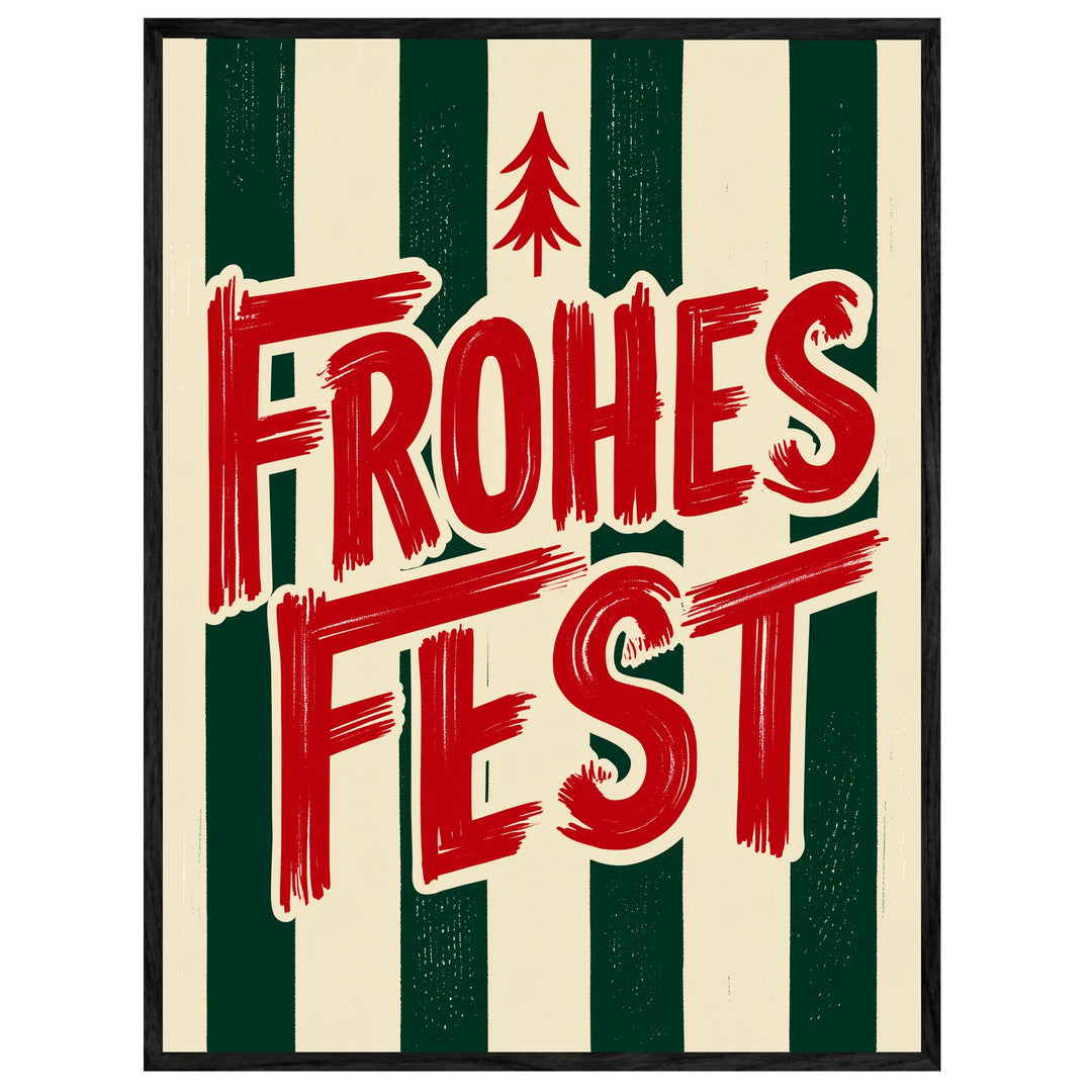 Frohes Fest Weihnachtsgruss Leinwandbild – Leinwandbild