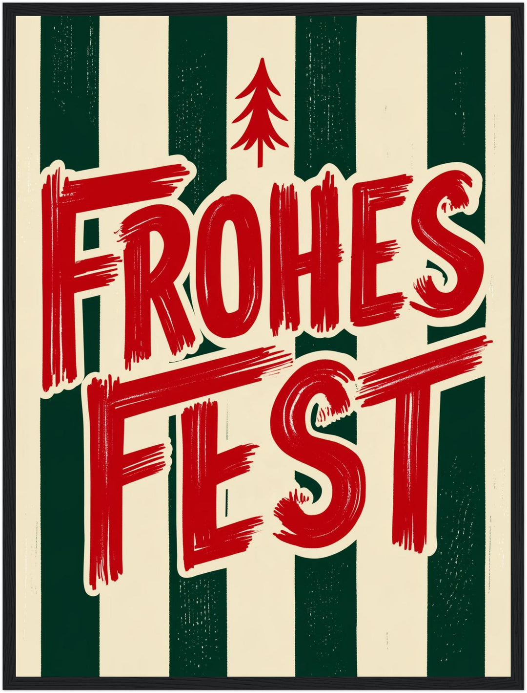 Frohes Fest Weihnachtsgruss Poster – Schwarzer Rahmen – Produktfoto