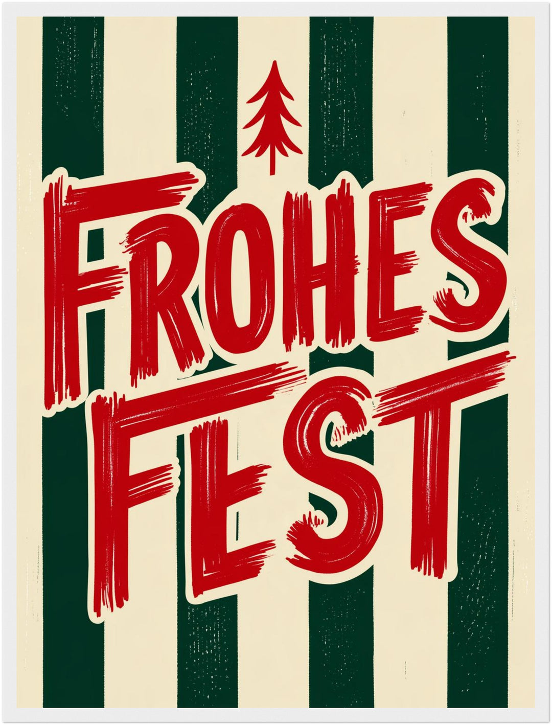 Frohes Fest Weihnachtsgruss Poster – Weißer Rahmen – Produktfoto