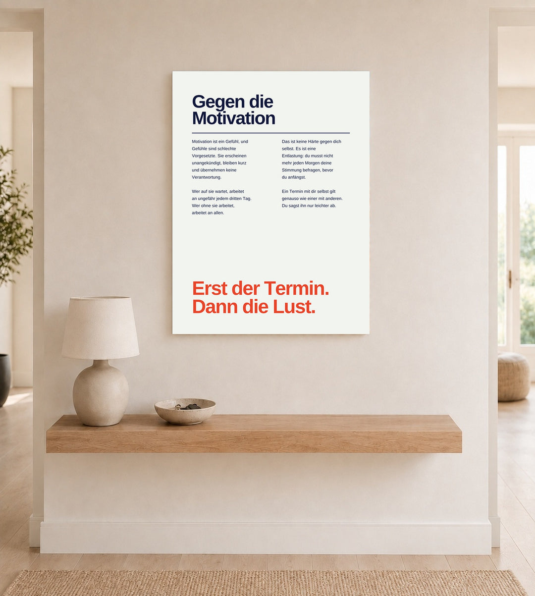 Erst der Termin Poster – Ohne Rahmen – Produktfoto