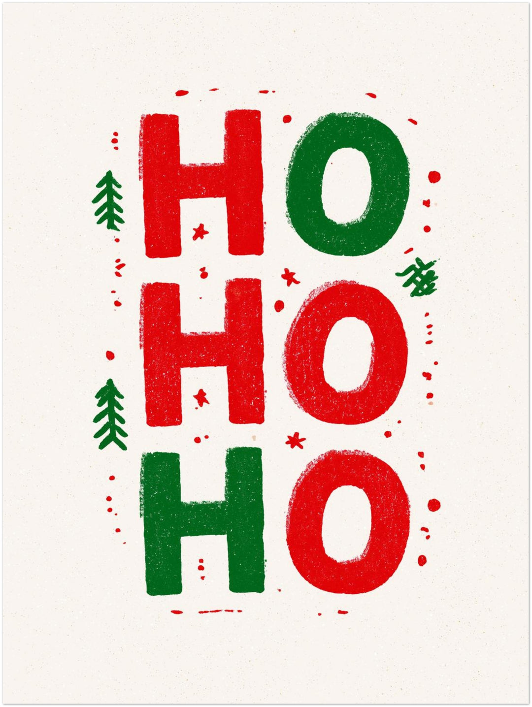 Ho Ho Ho Weihnachtsgruß Leinwandbild – Ohne Rahmen – Produktfoto