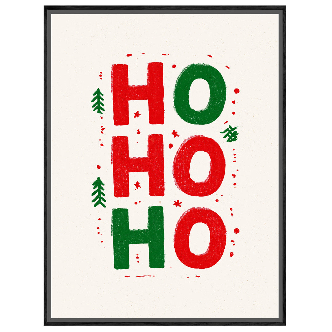 Ho Ho Ho Weihnachtsgruß Leinwandbild – Leinwandbild