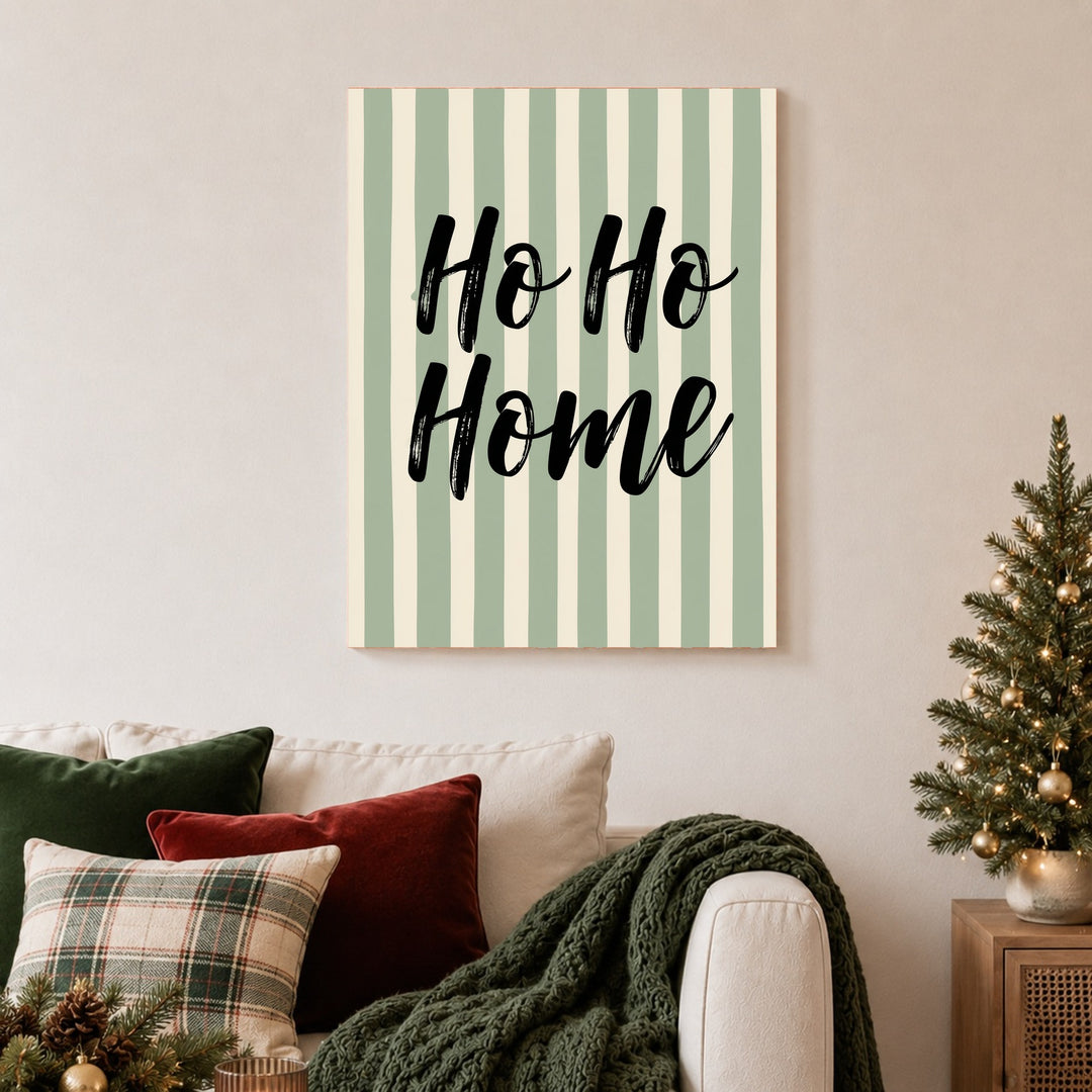 Ho Ho Home Streifen Leinwandbild – Ohne Rahmen – Produktfoto