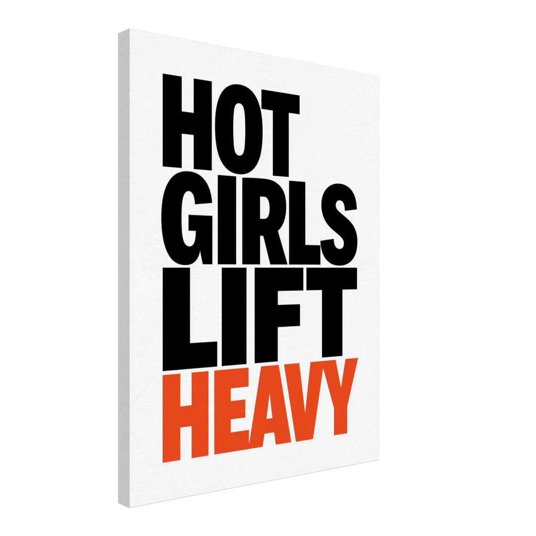 Hot Girls Lift Heavy Leinwandbild – Schräge Ansicht – Produktfoto