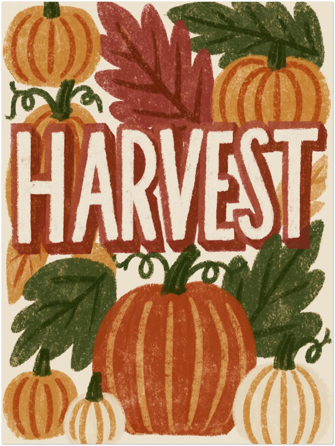 Kürbisse Harvest Herbst Poster – Ohne Rahmen – Produktfoto