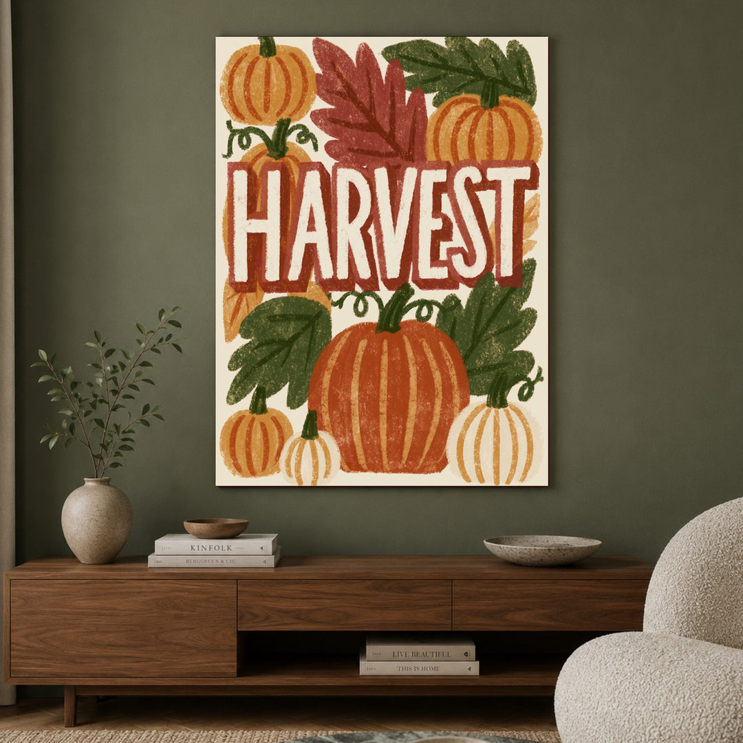 Kürbisse Harvest Herbst Poster – Ohne Rahmen – Produktfoto