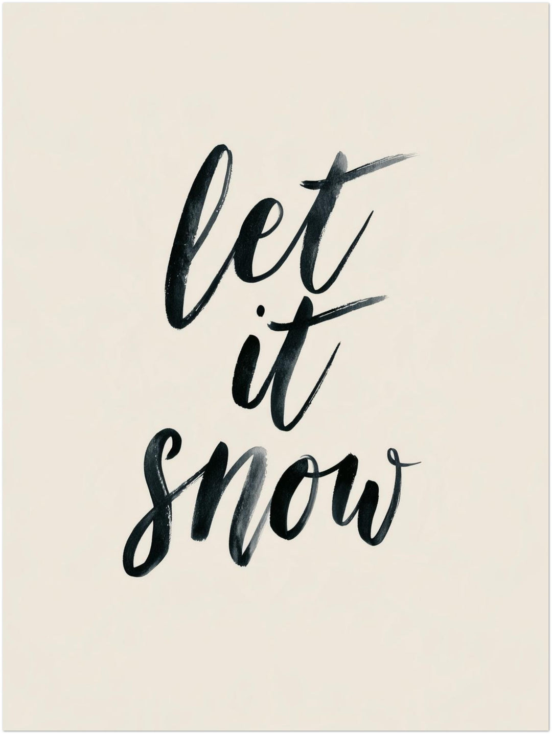 Let It Snow Kalligrafie Leinwandbild – Ohne Rahmen – Produktfoto