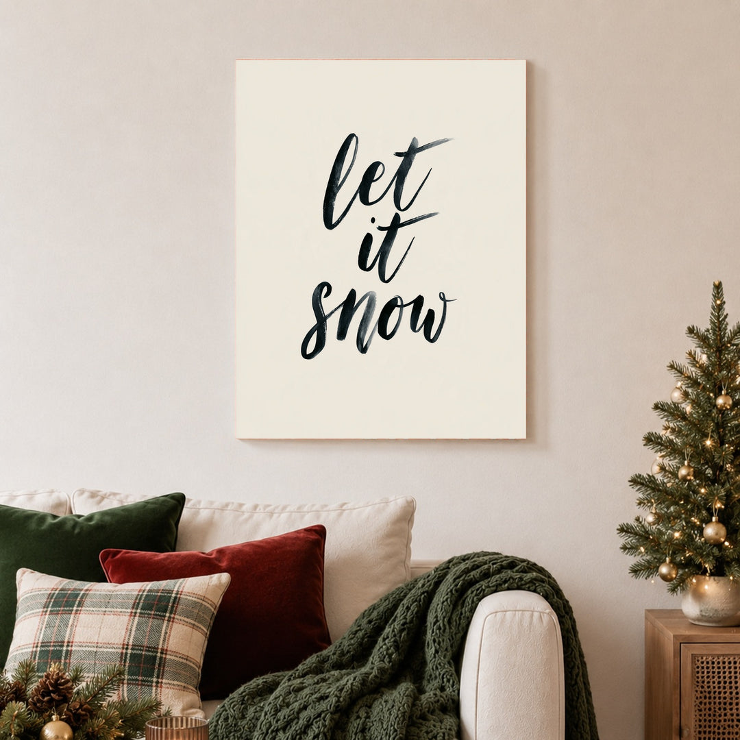 Let It Snow Kalligrafie Poster – Ohne Rahmen – Produktfoto
