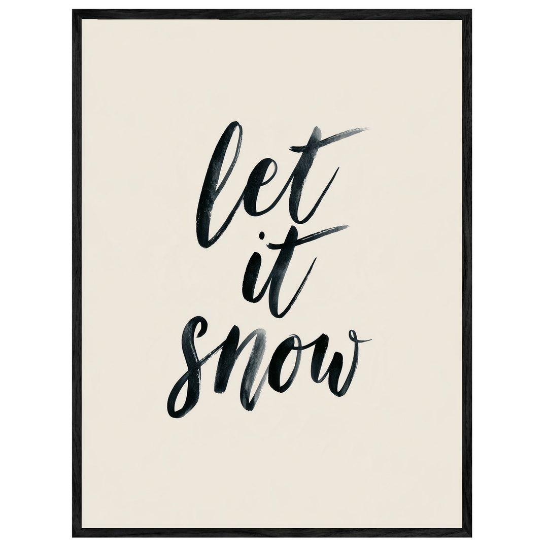 Let It Snow Kalligrafie Leinwandbild – Leinwandbild