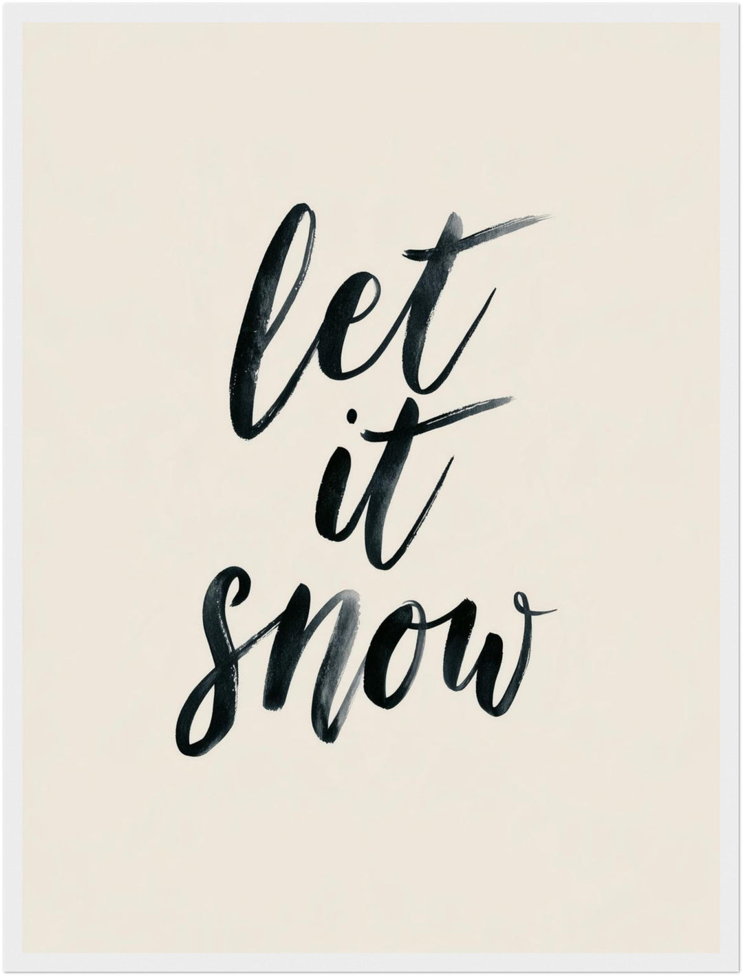 Let It Snow Kalligrafie Poster – Weißer Rahmen – Produktfoto
