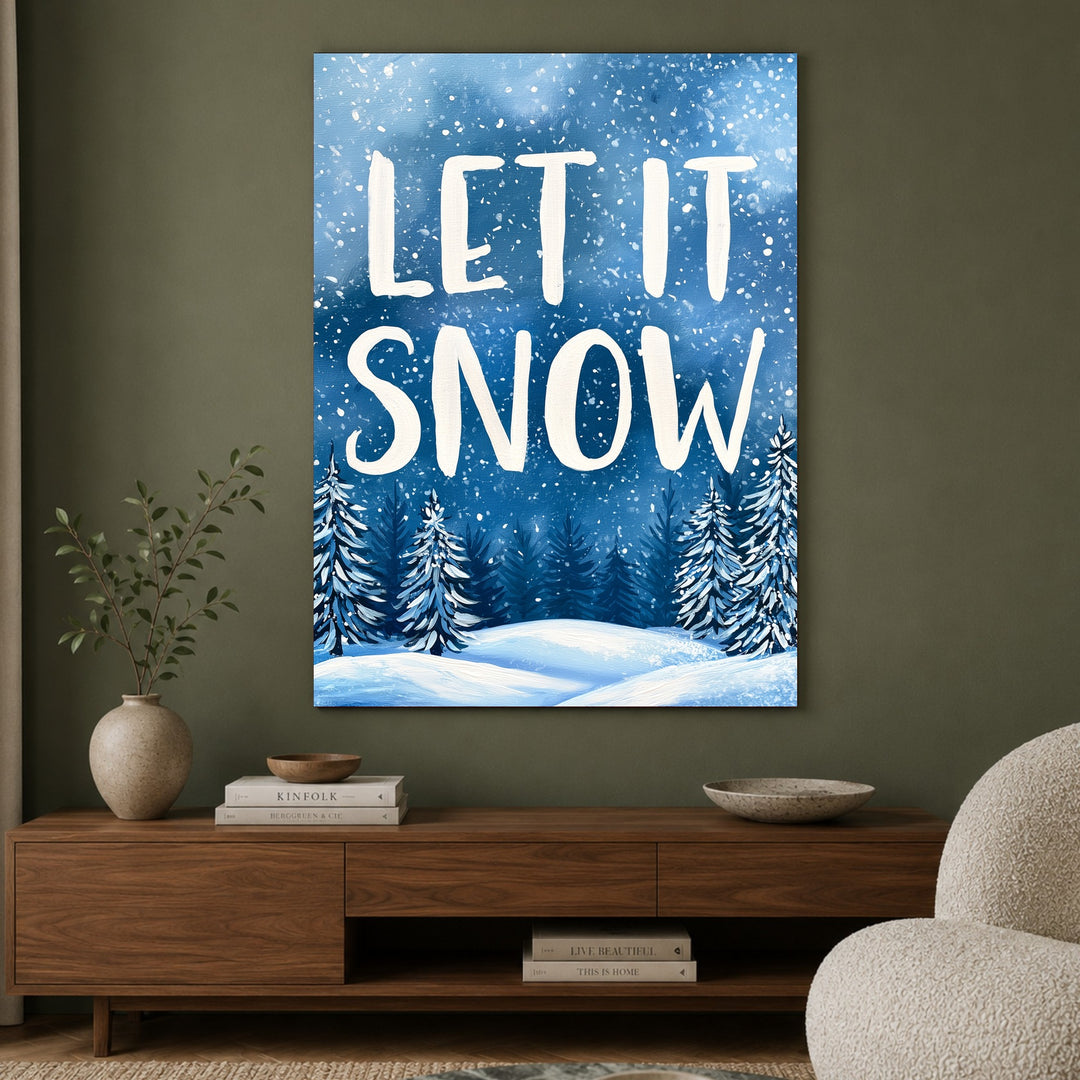 Winterzauber Let It Snow Leinwandbild – Ohne Rahmen – Produktfoto