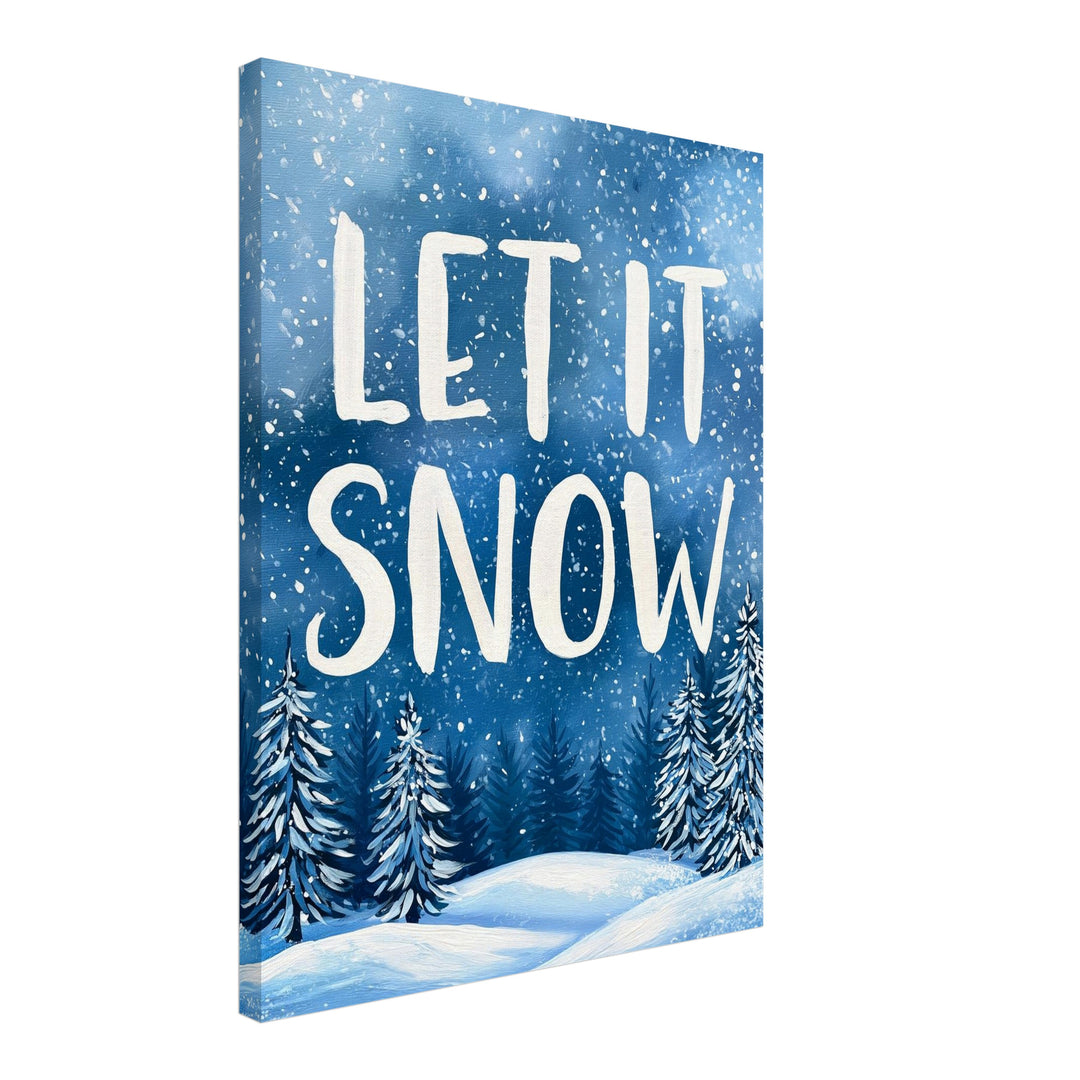 Winterzauber Let It Snow Leinwandbild – Schräge Ansicht – Produktfoto