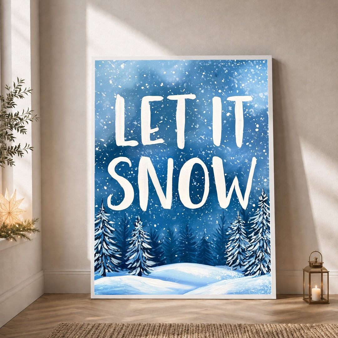 Let It Snow Blau Poster