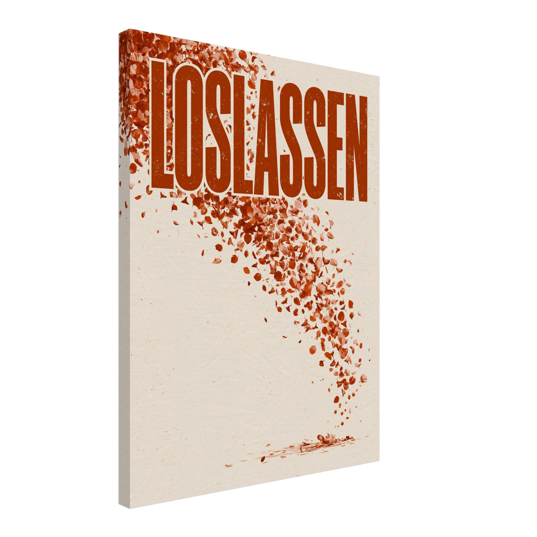 Loslassen Herbstblätter Leinwandbild – Schräge Ansicht – Produktfoto