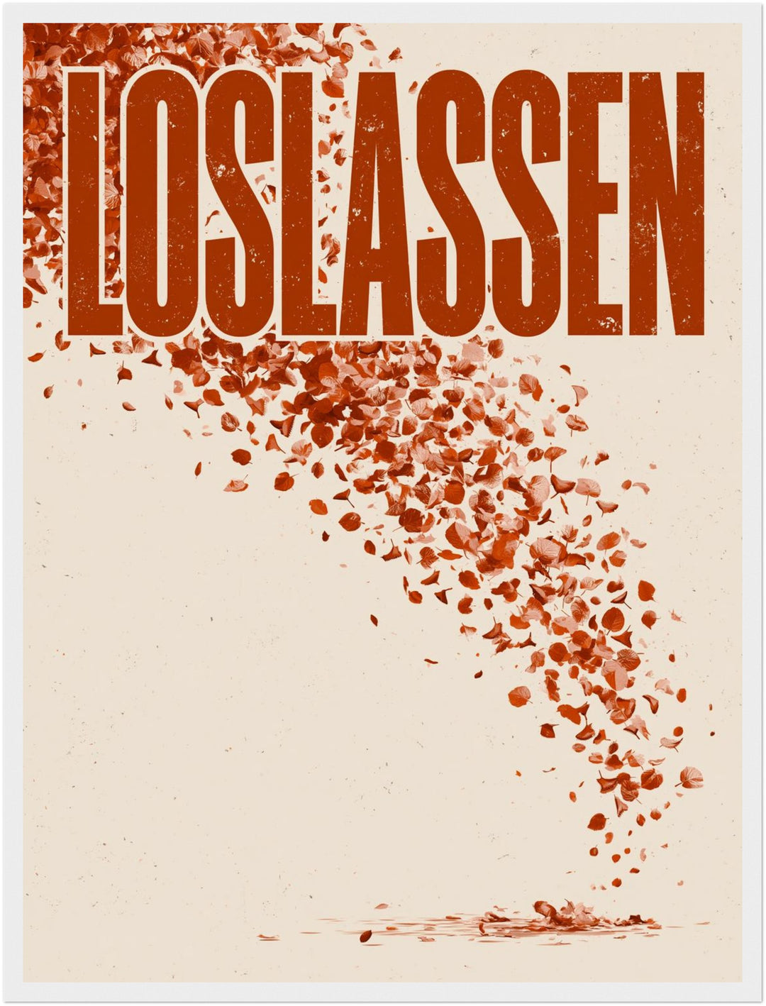 Loslassen Herbstblätter Poster – Weißer Rahmen – Produktfoto