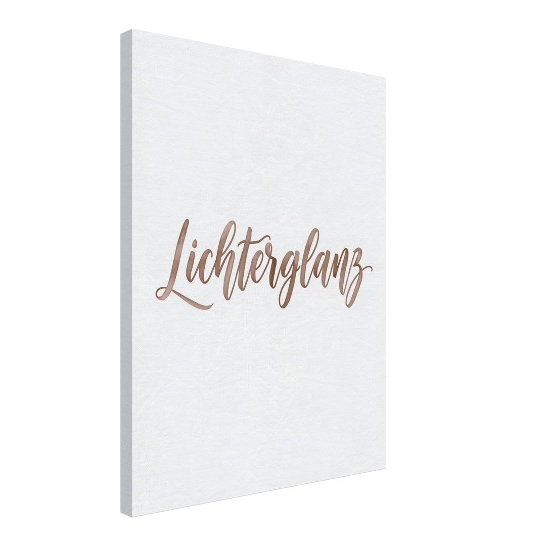 Lichterglanz in Roségold Leinwandbild – Schräge Ansicht – Produktfoto