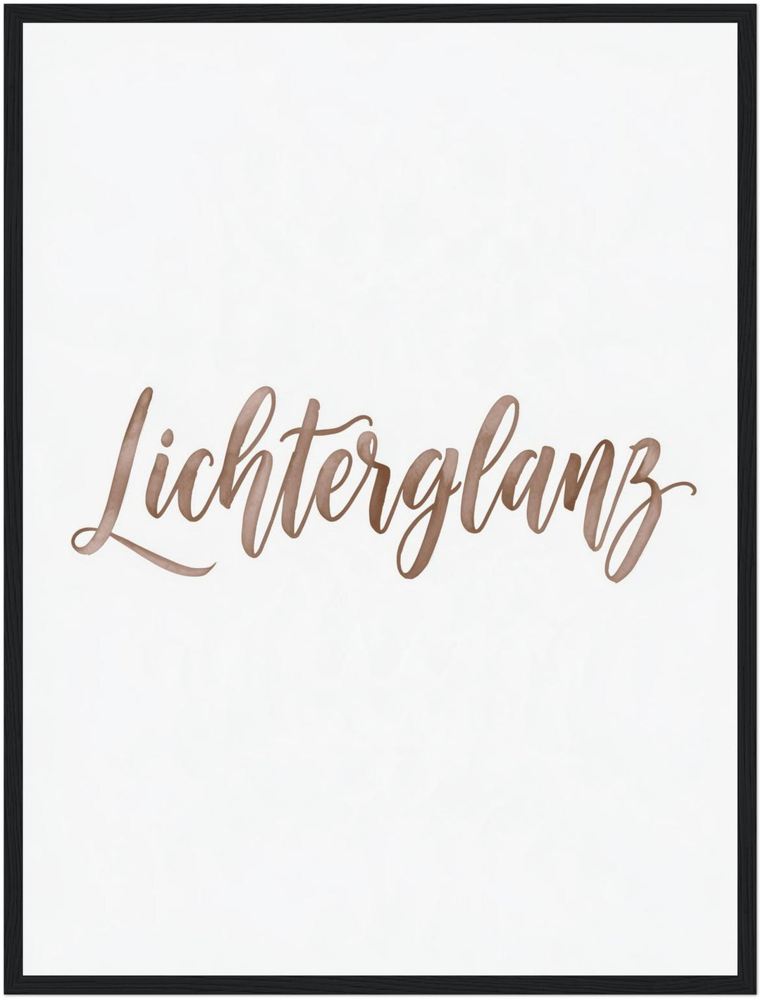 Lichterglanz in Roségold Poster – Schwarzer Rahmen – Produktfoto