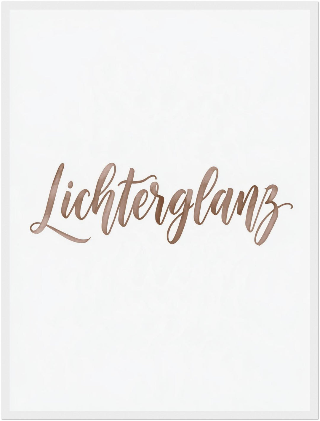 Lichterglanz in Roségold Poster – Weißer Rahmen – Produktfoto