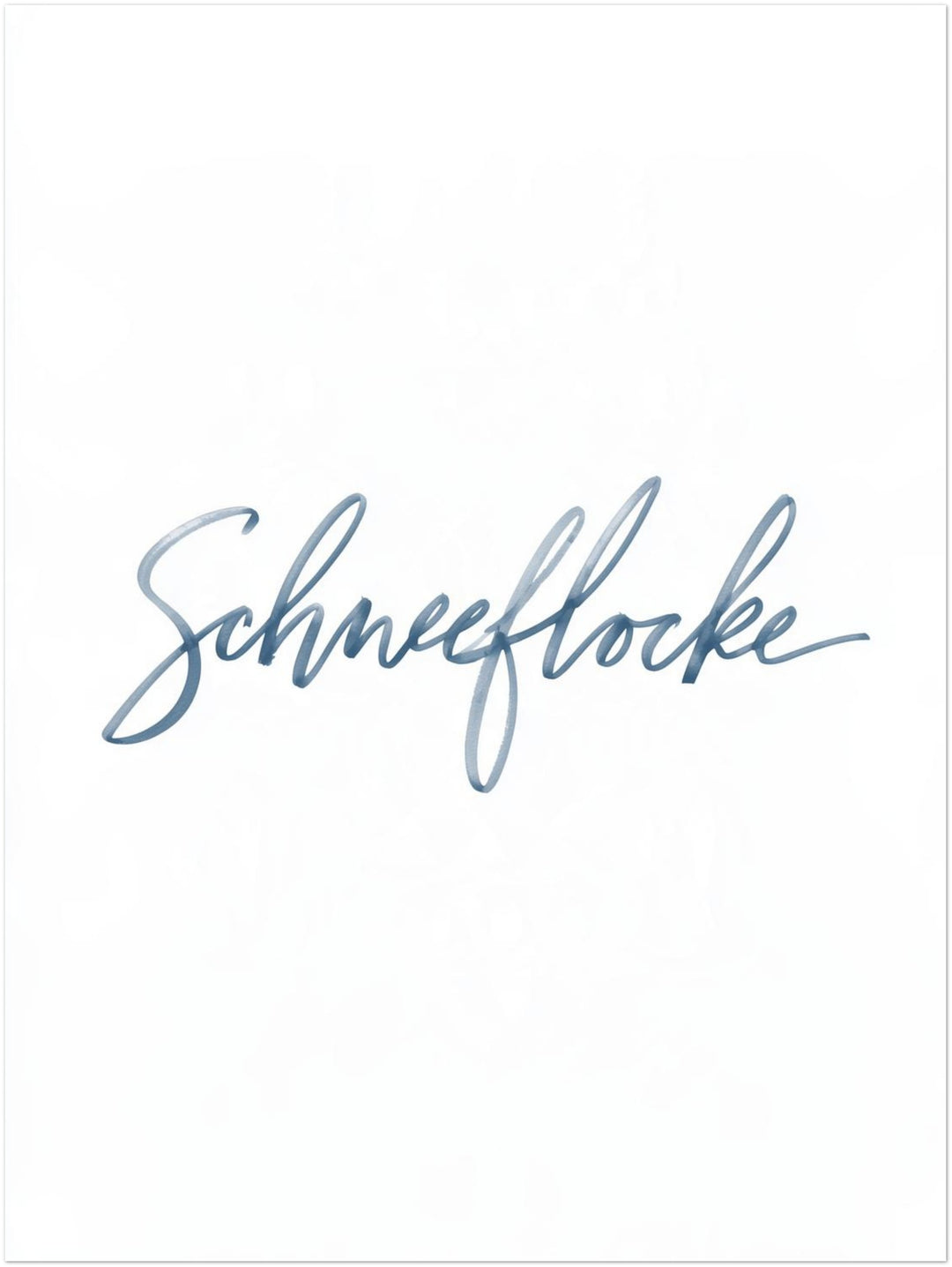 Schneeflocke Kalligrafie Poster – Ohne Rahmen – Produktfoto
