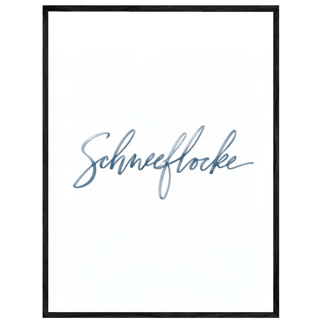 Schneeflocke Kalligrafie Leinwandbild – Leinwandbild