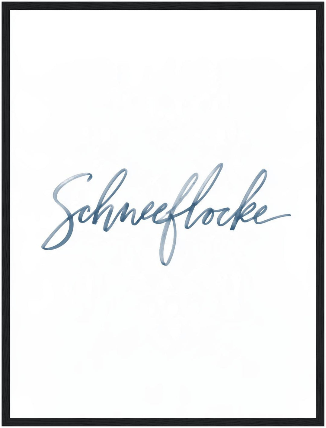 Schneeflocke Kalligrafie Poster – Schwarzer Rahmen – Produktfoto