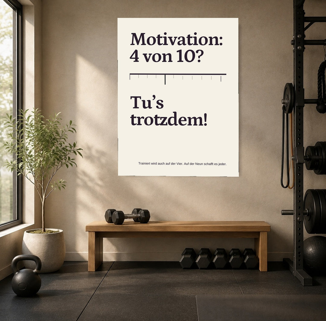 Trotzdem Trainieren Motivation Poster – Ohne Rahmen – Produktfoto